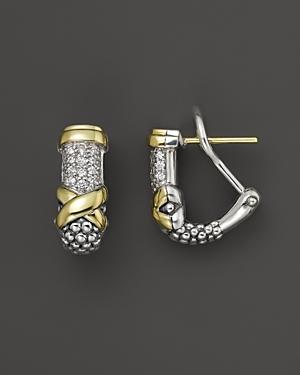 Lagos 18k Gold And Sterling Silver Diamond Earrings