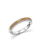 Diamond Micro Pave Band In 14k White And Yellow Gold, .25 Ct. T.w.