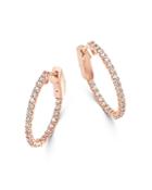 Bloomingdale's Diamond Inside Out Hoop Earrings In 14k Rose Gold - 100% Exclusive