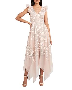 Bcbgmaxazria Embroidered Asymmetric Evening Dress