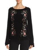 Cupcakes And Cashmere Ruthie Embroidered Chenille Sweater