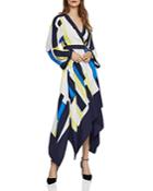 Bcbgmaxazria Color-block Handkerchief Wrap Dress