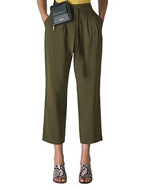 Whistles Ruth Pleated Wide-leg Cropped Pants