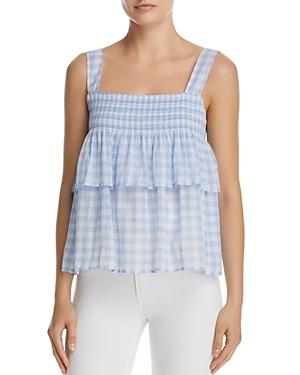 Rebecca Minkoff Coral Tiered Gingham Top