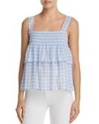 Rebecca Minkoff Coral Tiered Gingham Top