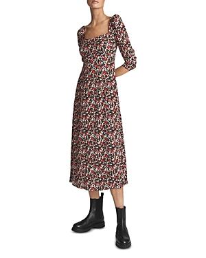 Reiss Miller Square Neck Midi Dress