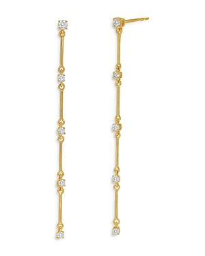 Rachel Reid 14k Yellow Gold Diamond Stick Drop Earrings
