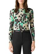 St. John Orchid Fever Printed Sweater