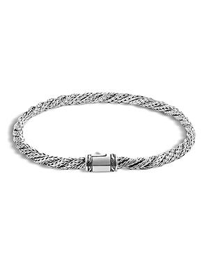 John Hardy Classic Chain Silver Slim Flat Twisted Chain Bracelet