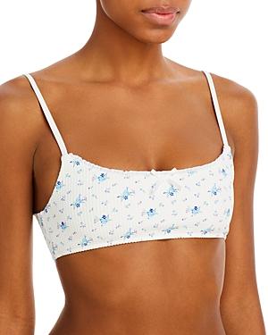 Frankies Bikinis Dallas Waffle Textured Floral Bikini Top