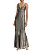Lauren Ralph Lauren Metallic Sleeveless Gown