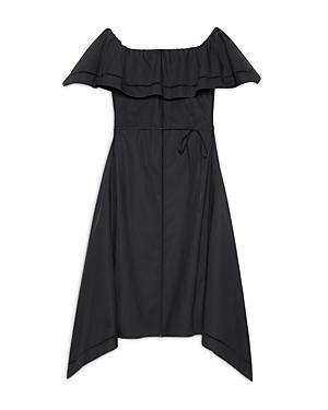Theory Cotton Off The Shoulder Eyelet Dress