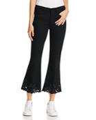 Frame Le High Flare Crop Cut Out Jeans In Noir