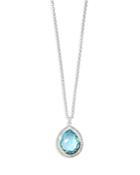 Ippolita 18k Yellow Gold & Sterling Silver Chimera Rock Candy Blue Topaz & Diamond Halo Pendant Necklace, 16-18