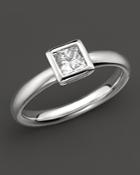 Bezel-set Princess Cut Diamond Ring In 18 Kt. White Gold, 0.50 Ct. T.w. - 100% Exclusive
