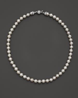 Lagos Sterling Silver Luna Pearl Necklace, 18