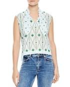 Sandro Maylee Embroidered Top