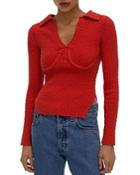 Helmut Lang Collared Bustier Sweater