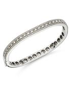 Alberto Amati Sterling Silver Diamond Oval Hinge Bangle Bracelet