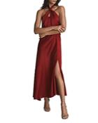 Reiss Lorena Satin Halter Dress