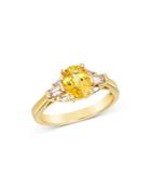 Bloomingdale's Yellow Sapphire & Diamond Classic Ring In 14k Yellow Gold - 100% Exclusive