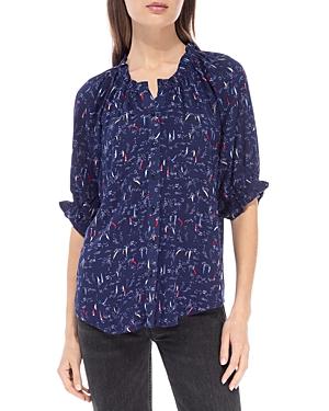 B Collection By Bobeau Ruched Button Down Blouse
