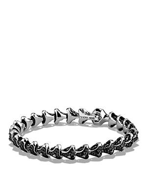 David Yurman Armory Single Row Link Bracelet With Black Diamonds