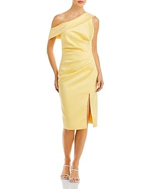 Lavish Alice Satin Asymmetric Pleated Dress