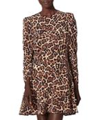Joie Long Sleeve Leopard Dress