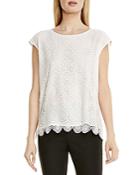 Vince Camuto Scalloped Lace Top