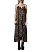 Zadig & Voltaire Risty Lace Trim Leopard Print Dress