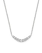 Diamond Graduated V Pendant Necklace In 14k White Gold, .50 Ct. T.w.