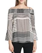Calvin Klein Mixed Stripe Off-the-shoulder Top