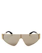 Moschino Women's Mirrored Flat Top Shield Sunglasses, 145mm