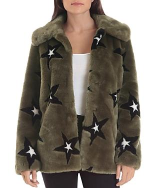 Avec Les Filles Star-patterned Faux Fur Coat