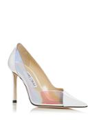 Jimmy Choo Women's Cass 95 Leather & Plexi Pointed Toe Pumps