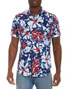 Robert Graham Hula Hula Cotton Blend Floral Print Classic Fit Button Down Shirt