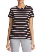 Kenneth Cole Striped Gathered-back Tee