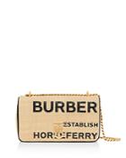 Burberry Lola Mini Raffia & Leather Runway Bag