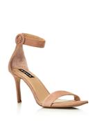 Aqua Women's Seven Suede High-heel Ankle Strap Sandals - 100% Exclusive