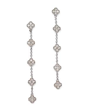 Bloomingdale's Diamond Clover Linear Drop Earrings In 14k White Gold, 0.50 Ct. T.w. - 100% Exclusive