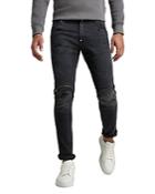 G-star Raw 5620 3d Zip Knee Skinny Fit Jeans In Worn In Black Onyx