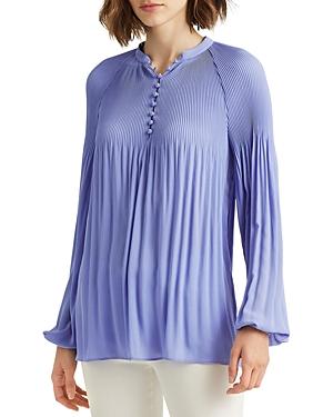 Lauren Ralph Lauren Pleated Blouson Sleeve Top