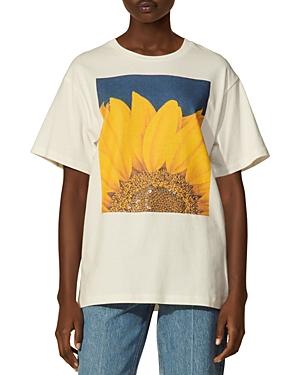 Sandro Tournesol Organic Cotton Printed Tee