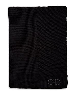 Salvatore Ferragamo Mixed Rib Knit Wool Scarf