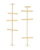 Allsaints Quartz Stone Mismatched Linear Earrings