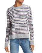 Aqua Cashmere Fair Isle High/low Cashmere Sweater - 100% Exclusive