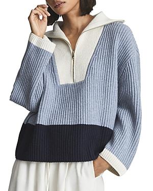 Reiss Jackie Half Zip Color Block Jumper