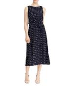 Lauren Ralph Lauren Sleeveless Dot-print Dress