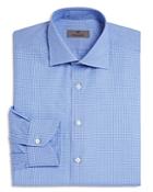 Canali Houndstooth Grid Check Regular Fit Dress Shirt